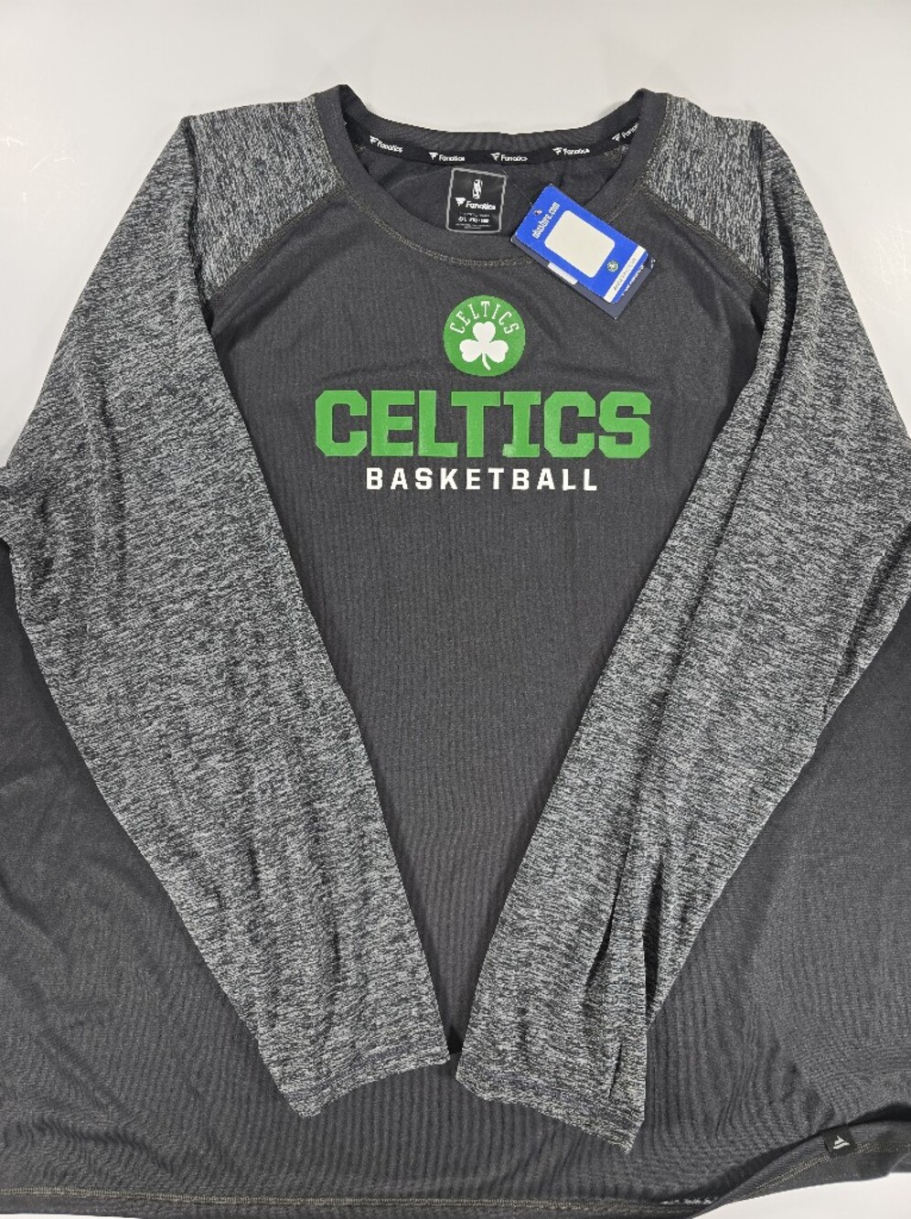 Mens Fanatics Boston Celtics Basketball NBA Black Long Sleeve Tee T Shirt 5XL